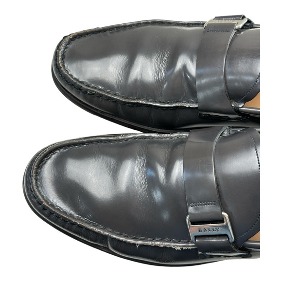 Bally Men's Colbar Patent Leather Gray Loafers Casual Shoes Size 9.5 D - Picture 2 of 9